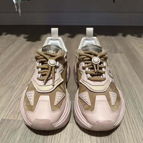 Dolce & Gabbana Daymaster Sneakers (Blush Pink, Brown, & Beige) - Picture 3 of 9